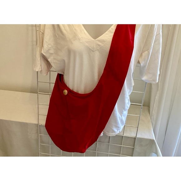 Cotton Crossbody Bag/Purse Red NWOT - Picture 1 of 8